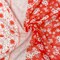 Red Orange Poly Floral Printed Crinkle Yoryu Chiffon Woven Fabric By the Yard